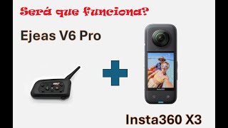 Teste captura de Audio usando o EJEAS V6 PRO com INSTA 360 X3 [upl. by Nirrep]