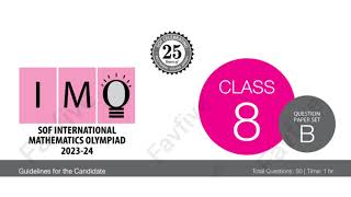 favfive  SOF International Mathematics Olympiad class 8 Set B 20232024  sof  imo  maths [upl. by Daniella]