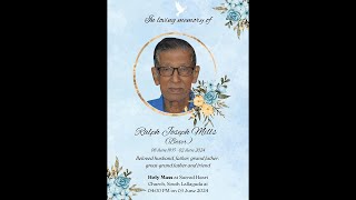 Funeral Mass  Ralph Joseph Mills  Sacred Heart Church Lalaguda  3624 [upl. by Ydak]