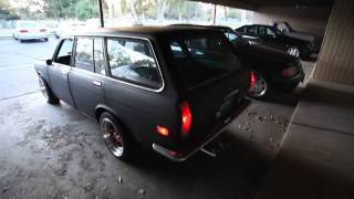 Datsun 510 Wagon L20b Cold Start [upl. by Shaefer]