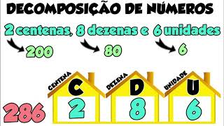 Decomposição de números  Decompondo em Centenas Dezenas e Unidades  Matemática [upl. by Knox]