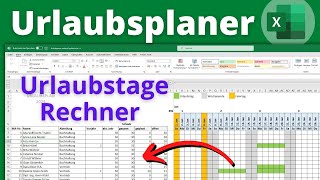 Excel Urlaubsplaner 2025 erstellen  Urlaubstage automatisch eintragen amp berechnen für Mitarbeiter [upl. by Mercado969]