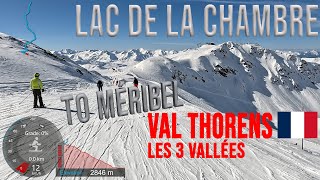 4K Skiing Val Thorens to Méribel Lac de la Chambre  End of Day Les3Vallées France GoPro HERO11 [upl. by Terza]