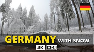 🙏 Driving in GERMAN WINTER with SNOW  A 4K HDR Round Trip through Germanys SNOWY FORESTS 🤯 [upl. by Ahsitaf718]