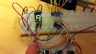 Arduino 7 segment display countdown push button with code [upl. by Nwahsat]