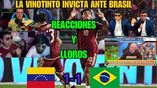 LAS MEJORES REACCIONES Y LLOROS DEL PARTIDO VENEZUELA 11 BRASIL 😭😂 [upl. by Dielu]