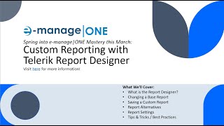 Live Webinar Custom Reporting with Telerik Report Designer [upl. by Aneekat]