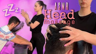 Relaxing ASMR Chair Massage  ASMR Head Scalp Neck and Back Massage [upl. by Aslehc]