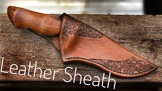 Making a Beautiful Leather Sheath Hunting Knife Part 3 [upl. by Nathalie]