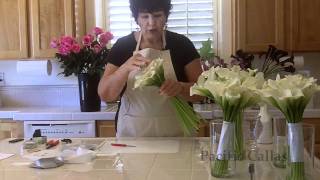 How to make a handtied calla lily bouquet for your wedding DIY Wedding Flowers [upl. by Cynthia]