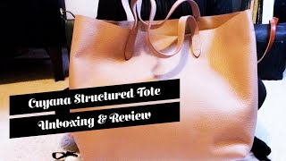 Cuyana Classic Structured Leather Tote Bag Unboxing amp Review [upl. by Echo]