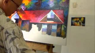 Leonid Afremov painting a commissioned painting  complete video [upl. by Tierell]