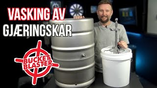 Vaske Gjæringskar Med Bucket Blaster [upl. by Ahsimaj]