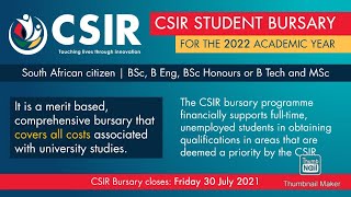 Bursaries  CSIR bursaries 2022  CSIR Bursary Part 1  Part 1 on CSIR bursaries requirements [upl. by Lightman]