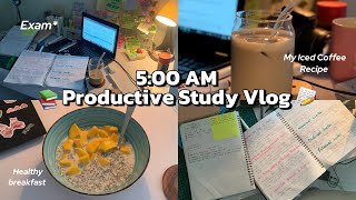 500 AM Productive Study Vlog 📚📝 [upl. by Mirabella140]