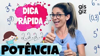 POTÊNCIA  Dica RÁPIDA COMO CALCULAR POTÊNCIA   POTENCIAÇÃO 6 ANO  Matemática Básica \Prof Gis [upl. by Tatum691]