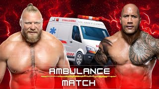 WWE 2K24  Ambulance Match  Brock Lesnar VS The Rock  WWE Clash at the Castle [upl. by Atsyrk73]