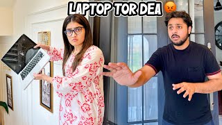 AREEB SY LARAI HOGAI 😡  Gussy Mai Areeb Ka Laptop Tor Dea 😱 [upl. by Avuha]