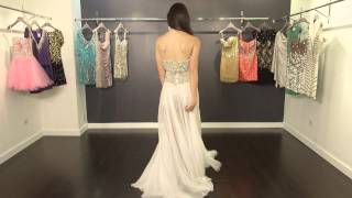 Strapless Chiffon Designer Dress 92603  Jovani [upl. by Zea]