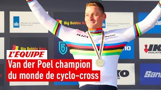 Le dernier tour de folie sacrant Van der Poel champion du monde de cyclocross devant Van Aert [upl. by Favrot]