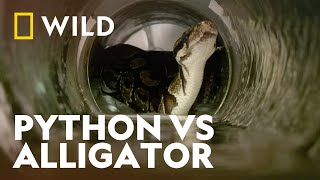 Burmese Python Eats An Alligator Whole  Worlds Deadliest Snakes  National Geographic WILD [upl. by Mochun]