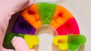 Rainbow Slime ASMR No talking Slime Poking [upl. by Neelyar]