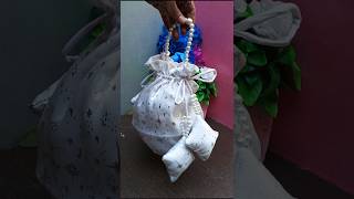 Handmade potli bag🤍✨ trending diy youtubeshorts ektascreativity craft bag [upl. by Smart]