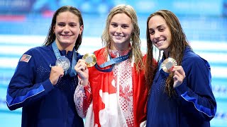 Summer McIntosh Gets 1st Gold Medal Beating Katie Grimes 400m IM at Paris Olympics July 29 2024 [upl. by Enela473]