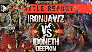 Ironjawz vs Idoneth Deepkin  Age of Sigmar Battle Report [upl. by Akierdna]