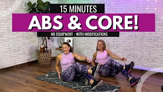 At home ABS amp CORE Workout  without equipment  ONLY 15 MIN [upl. by Allmon]