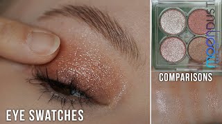 Urban Decay Space Cowboy Moondust Quad Palette  Eye swatches amp comparison swatches [upl. by Kiki]