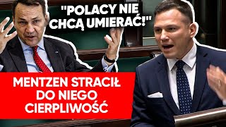 quotPolacy nie chcą umieraćquot Sikorski pod ostrzałem Mentzena z mównicy [upl. by Ahsok]