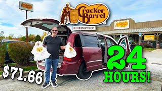 Eating at Cracker Barrel for 24 Hours ★ Stealth Camping ★ [upl. by Martelli]