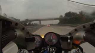 Kawasaki ZXR 750  German Autobahn  Top speed run [upl. by Nailluj]