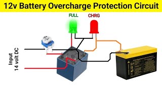 12v Battery Charging Protection Circuit auto cut [upl. by Atikel]