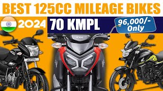 Best 125CC Mileage Bikes of 2024  70 Kmpl😮  Top 5 Motorcycles Under 1 Lakh  Hindi [upl. by Estis]