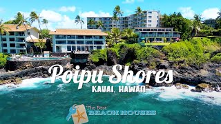 Poipu Shores 205A oceanfront luxury vacation rental on Kauai Hawaii [upl. by Vona611]