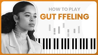 How To Play Gut Feeling By Ella Mai ft HER On Piano  Piano Tutorial FREE TUTORIAL [upl. by Aihsi]