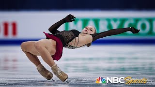 Trusova attempts five quads in valiant free skate vaults from 12th to podium at worlds  NBC Sports [upl. by Buehrer]