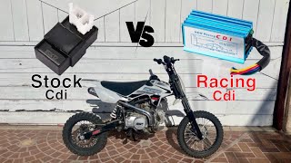 Stock cdi vs Racing cdi on 125cc Pit Bike [upl. by Enimasaj]