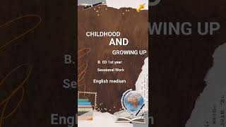 CHILDHOOD AND GROWING UP SESSIONAL WORK IN ENGLISH ON INTELLIGENCE TEST [upl. by Ardnasirhc]