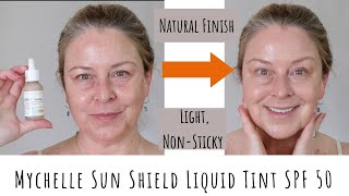 Mychelle Sun Shield Liquid Tint SPF 50  Try on amp Review Sunscreen Saturday [upl. by Muirhead]