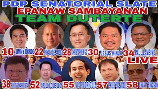 MANILA BAY UPDATE TEAM DUTERTE PDP SENATORIAL SLATE [upl. by Eilac]