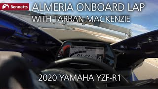 Tarran Mackenzie onboard lap of Almeria  2020 Yamaha YZFR1 [upl. by Annalla]