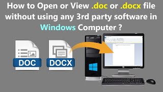 How to Open or View doc or docx file without using any 3rd party software in Windows Computer [upl. by Fulvia330]