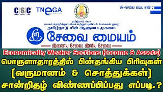 How to Apply Economically Weaker Sections Income amp Assets Certificate Online in tamil 2024 [upl. by Nared]