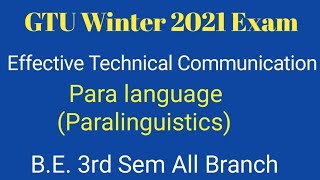 Para language  Paralinguistic  ETC  Chapter  1  Dynamics Of Communication  BESem3 [upl. by Adne]