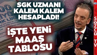 Kalem Kalem Yeni Maaş Tablosu SGK Uzmanı Hesapladı Memur SSK ve Bağkur Emekli Maaşı [upl. by Loftus]