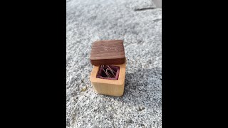 Simple wooden ringbox with copper inlay [upl. by Daffy]