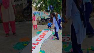 Welcome Rangoli schoolschooltime scienceevent scienceexhibition Indian schoolgovernmentstudent [upl. by Naihr]